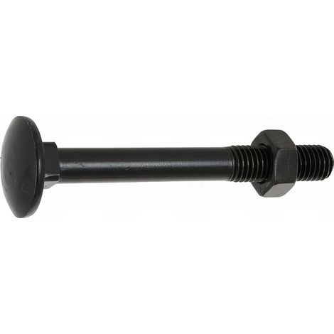 100 Boulons tête ronde collet carré DIN603/555 acier zingués Noir - diamètre 6,0 mm - Longueur 80 mm mm - Diamètre 6 mm