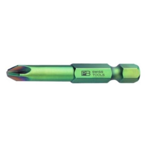 PB Swiss Tools Embout pour Pozidriv, tige E 6,3, Taille empreinte cruciforme / Longueur totale: 1/95 mm