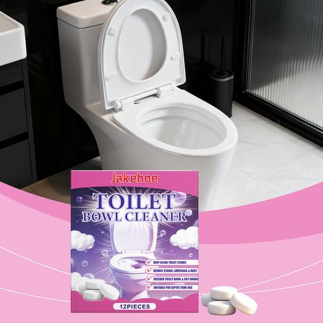 Toilet effervescent tablets for toilet bowls, toilet seats, stain removal, cleaning, and shine convenient for daily cleaning -- 12 PIECES (1/5)