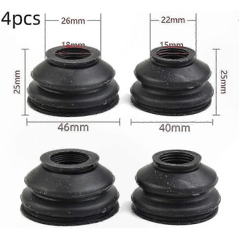 Kit de protection de suspension : 4 soufflets anti-poussière en caoutchouc pour les extrémités de biellettes de direction (1/4)