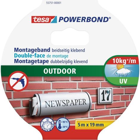 tesa doppelseitiges Montageband Outdoor 5 m x 19 mm Montageband