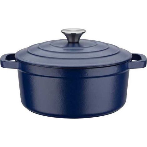 Solid cast iron pot - GSW - BLUE MAGIC - 20 cm - Round - Induction - Blue