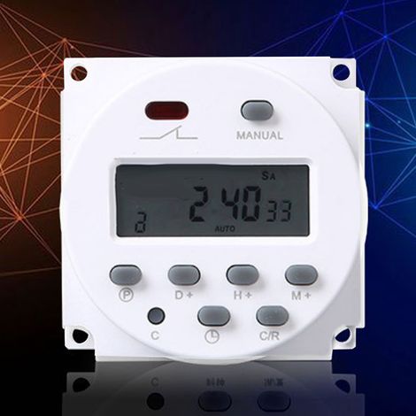 Interrupteur Horloge Numérique 12V, 17 Programmes, Minuterie Précise Anti-Perturbations, Relais Temporisé Microcontrôleur (1/5)