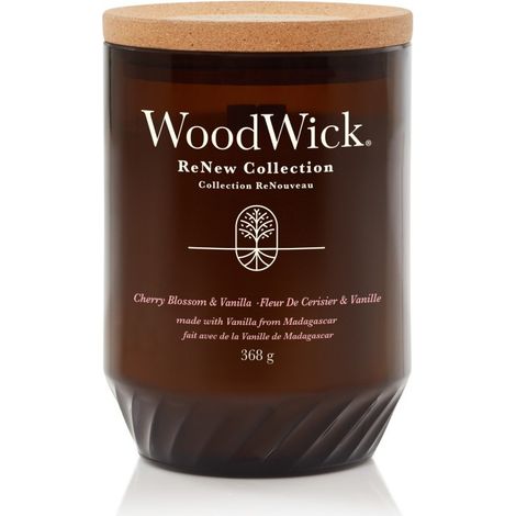 Flor de cerezo y vainilla - WoodWick - Vela aromática grande con mecha de madera - Colección ReNew (1/5)