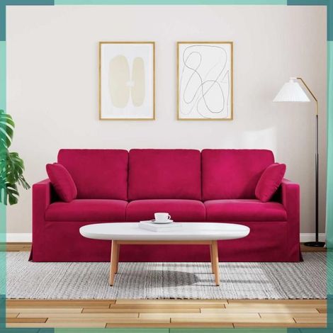 42024436 Canapé Bordeaux 198 x 78 x 80 cm Velours (1/5)