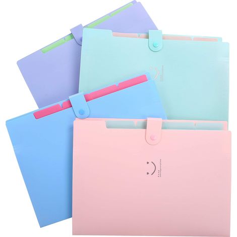 4 pack Trieur 5 compartiments A4 Trieur Document Classeur Rangement Papier Trieur Plastique Extensible pour Bureau Maison Ecole (1/5)