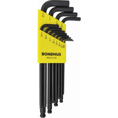 Lot de 12 clés à molette Pointe sphérique .050-5/16" Bondhus 10936 (1/2)