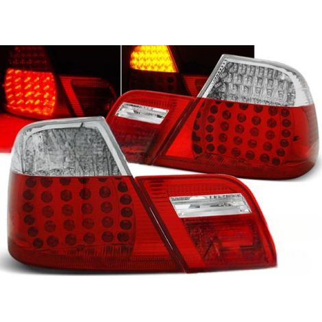 Paire de feux arriere BMW serie 3 E46 coupe de 04/1999 03/2003 rouge et blanc (1/2)