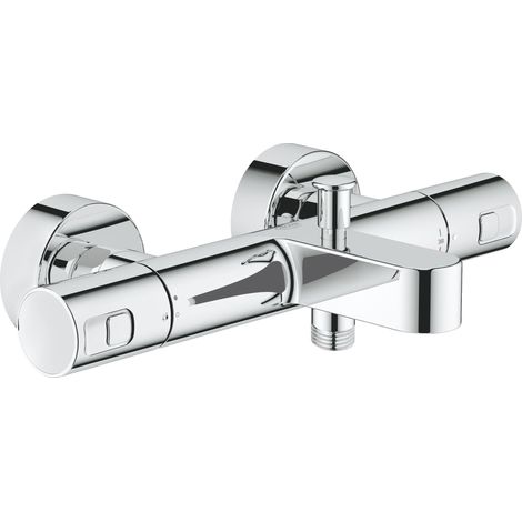 Grohe – Mitigeur thermostatique bain/douche 1/2 – Finition chrome éclatant – Technologie TurboStat – Fonction SafeStop à 38°C – Économie d'eau jusqu'à 50%