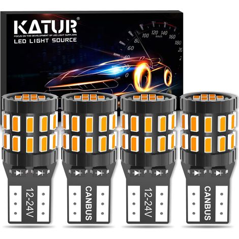 194 W5W 168 2825 T10 LED Jaune Ambre Ampoule 30-SMD 3014 12-24V Remplacement Lumière de Plaque d'immatriculation de Porte de Carte de dôme de Voiture (1/5)