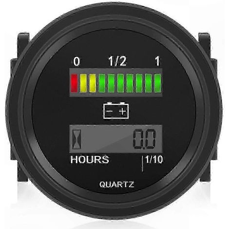 Compteur horaire avec indicateur de niveau de batterie LED pour systèmes 12V-72V, jauge de tension précise, affichage digital, compatible véhicules électriques et équipements, mesure de durée de fonct (1/4)