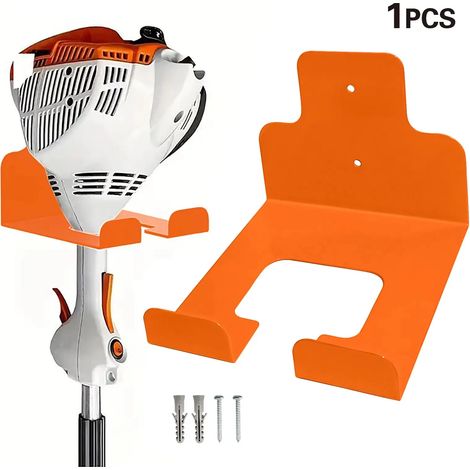 (L, Orange) Organisateur de garage, support pour coupe-bordures, support pour outils de jardin électriques, support mural pour désherbeur, coupe-haies (1/5)