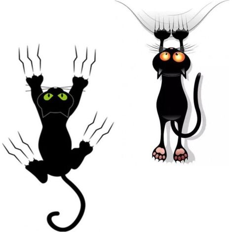 Aufkleber „Schwarze Katze“ – UV-beständiges PET-Vinyl – Für Auto, Fenster, Laptop, Wand – 2 Bögen (1/5)