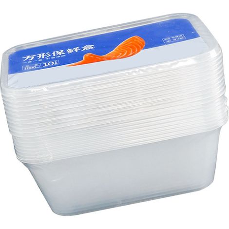 Lot de 10 boîtes de conservation transparentes avec couvercle pour la préparation des repas, idéales pour la maison, le camping et les pique-niques. Parfaites pour la maison, le camping et les pique-n (1/5)