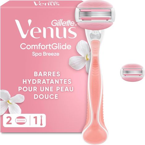 Rasoir Femme ComfortGlide Spa Breeze, 2 Recharges, Rose (1/5)