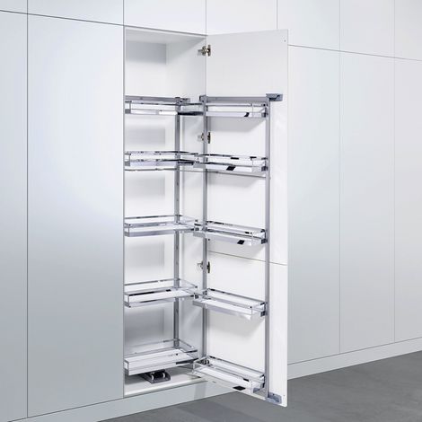 Armoire coulissante et pivotante tandem - Corbeilles : Arena Style - Décor : Blanc - Hauteur intérieur de caisson mini : 1700 mm - Largeur intérieure de caisson mini : 562 mm - KESSEBOHMER (1/5)