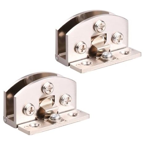 Charnière de Porte Verre en Alliage de Zinc 2 Pièces pour Armoires à Vin, Installation sans Perçage, Accessoires pour Portes Vitrées de Cave à Vin (1/5)