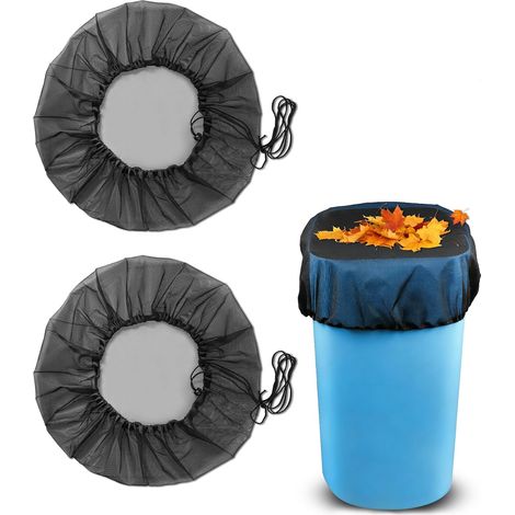 Filet pour Citerne de Pluie, Filet Protection Recuperateur Eau de Pluie avec Cordon de Serrage, Protection Contre Les Moustiques et Les Feuilles (80cm 2Pcs) (1/5)