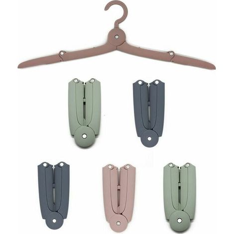 Cintres Pliables de Voyage, Cintres Pliants Portables avec Antidérapant Grooves, pour la Famille Les Voyages, la Voiture et Le Camping (6 pièces), (1/5)