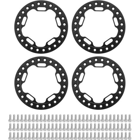 4 pièces Bague de Blocage de Jante Extérieure 1,9 Pouce pour Voitures RC 1/10, Anneaux de Roue Noirs (1/5)