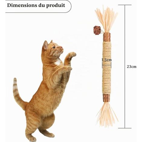 Bâtonnets Herbe à Chat,Bâtonnets à Mâcher pour Grincer des Dents Bâtonnets d'herbe à Chat Naturel Bâtonnets à Mâcher Soins Dentaires éLiminer Le Tartre Et Rafraîchir L'haleine (1/2)