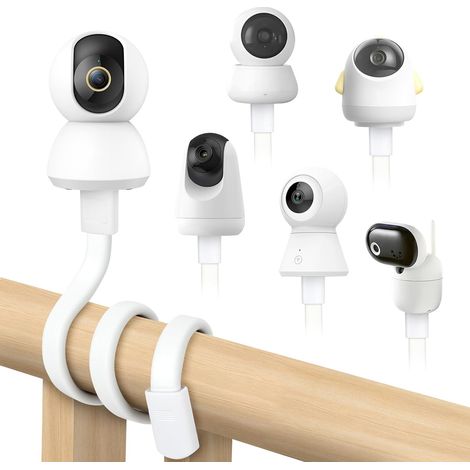 Support de Caméra Bébé, Support de Moniteur/Babyphone Universal pour Bebe Compatible avec Trou Fileté 1/4, Pliable Flexible sans Perçage Support d'accessoires pour Babyphone (1/5)