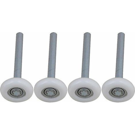 Lot de 4 roulettes de porte de garage en nylon à roulement à billes scellé avec tige de 115 mm (1/4)