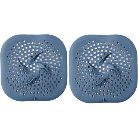Set di 2 protezioni per scarico in silicone con ventosa, filtro per lavandino, raccogli capelli, filtro per bagno, vasca da bagno, cucina (blu)