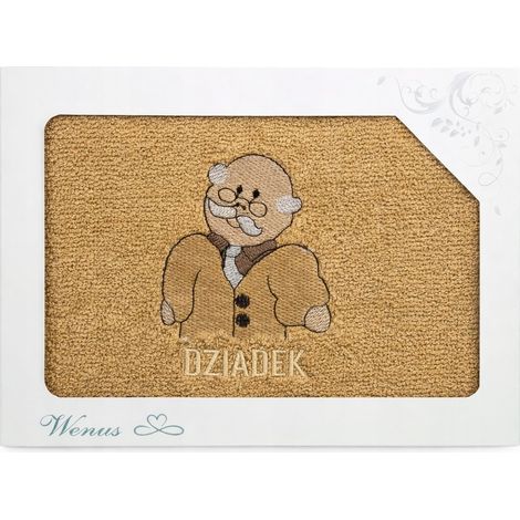 Handtuch mit Stickerei „Opa“, 70 x 140 cm, beige, ein Geschenktipp (1/2)