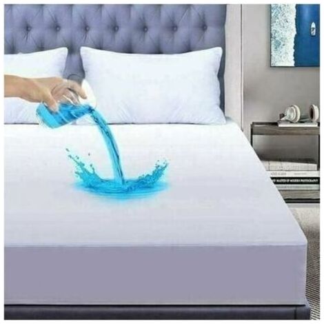 Protege Matelas 200x220 cm Imperméable, Bambou Alèse Protege, Doux Hypoallergénique Alese 200x220cm,Anti Acarien et Bactérien,Respirable,Couvre de Matelas Extensible Bonnets Bonnet 30 cm.. (1/5)