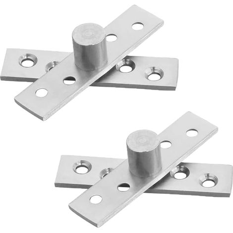 Lot de 2 charnières à pivot central, rotation à 360°, en acier inoxydable durable, invisibles, pour portes, placards et fenêtres.