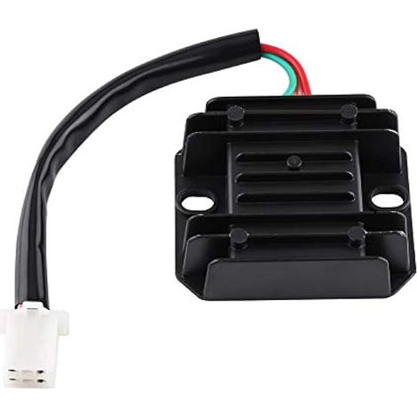 Regulator Rectifier 4 Pins,Regulateur De Tension 12v Moto,Régulateur de tension universel convient pour 150 250CC motocyclette de scooter de moto ATV Go Karts Quad 4 roues de cyclomoteur (1/4)