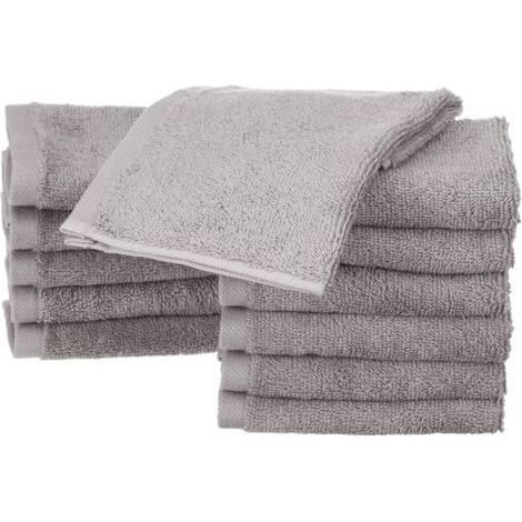 Lot de 12 petites serviettes en coton, Gris