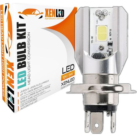 Ampoule Bi-LED H4 M2S - 9-12Vdc - 5000K - 800lms - XENLED - 50W d'éclairage (1/5)