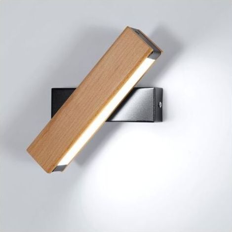 Applique Murale LED. 5W 500lm Applique Murale en Bois. 360 ° Lampe Murale Pivotante. Appliques 6500k Lumière Blanche Froide Intérieure Moderne pour Salon. Chambre à Coucher. Couloir (1/4)