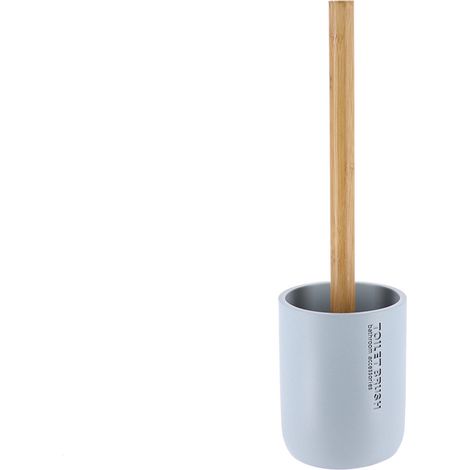 Brosse wc polyresine - bleu clair/bambou - Tendance (1/3)