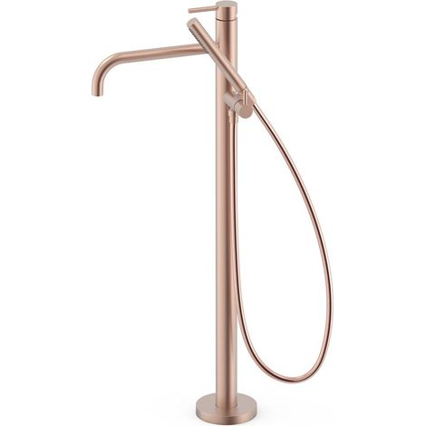 TRES 26247005OPM STUDY EXCLUSIVE Grifo Monomando A Suelo Para Bañera y Ducha Oro Rosa Mate - ref: 26247005OPM (1/2)