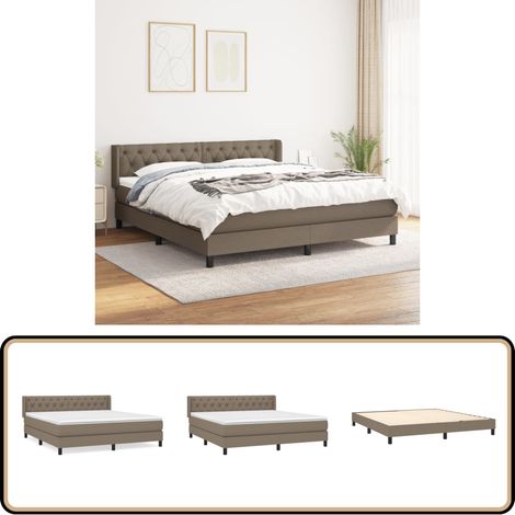 Boxspringbett mit Matratze Taupe 160x200 cm Stoff - Boxspringbett - Doppelbett - Bettenrahmen - Lattenrost - Matratze