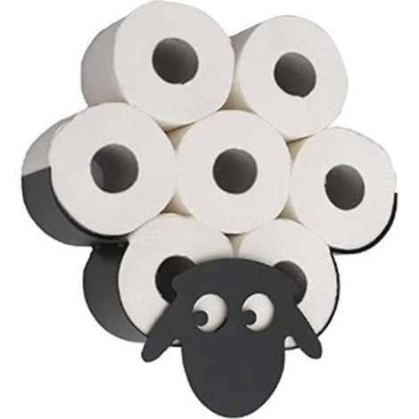 MINKUROW Toilettenpapierhalter, Neuheit Schaftoilette aus schwarzem Metall, Wandmontierter freistehender Tierhalter für alle Arten (1/5)