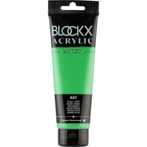 Peinture acrylique - Vert fluo - 627 - BLOCKX Artist - Qualité beaux-arts - Tube 120ml