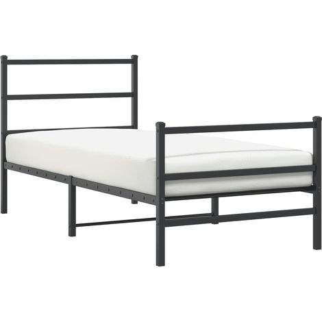 Lit simple,Lit adulte,Cadre de lit métal sans matelas avec pied de lit noir 90x190 cm CFW3164955 (1/5)