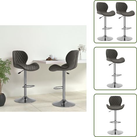 Barhocker 2 Stk. Dunkelgrau Samt - Barhocker - Samtsitz - Barstühle - Küchenhocker - Drehbares Stuhl (1/5)