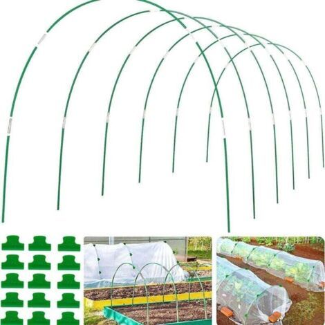 Cerceaux de serre tunnel, cerceaux de serre de jardin, cerceaux de jardin, kit de maison de cerceau de jardin, cerceaux de tunnel de serre de jardin, cerceaux de serre tunnel de jardin (vert/36 pièces (1/4)