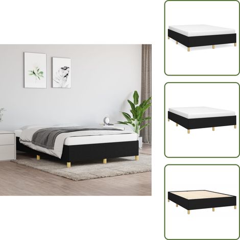 Cama de dormitorio - vidaXL Cama sin colchón tela negro 140x200 cm - Cama de noche