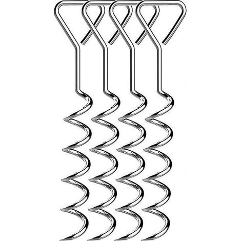 Kit d'ancrage spiralé ultra-résistant pour abris de jardin - Fixez facilement tentes, auvents, bâches, trampolines et balançoires (1/5)