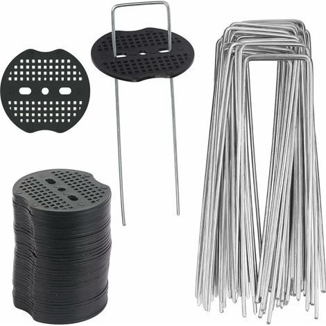 40 Pcs Garden Stakes, Sardine Tarpaulin with 40 Washers, Fixing Stakes for Tarpaulin Tarpaulin Weed Cloth, Tent Ground Sheets 154 (1/5)