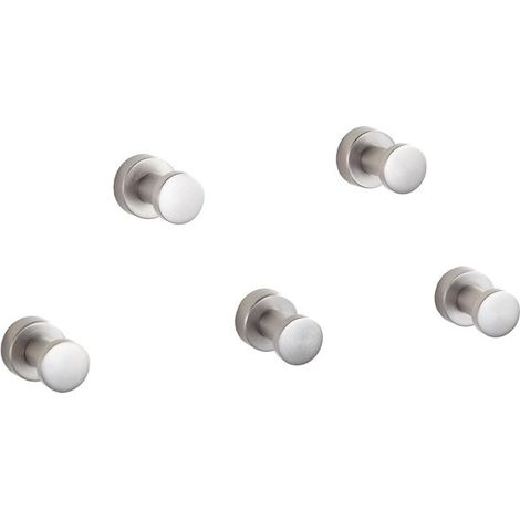 Ganci da parete - Set da 5 Ganci portasciugamani in metallo per bagno e cucina Autoadesivi o da fissare al muro (1/2)