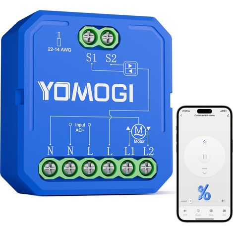 Module Volet Roulant Connecté, Module Interrupteur pour Rideau Stores WiFi, Compatible avec Alexa Google Home pour Contrôle en Pourcentage, Pas de Télécommande, 1 Pièce (1/5)