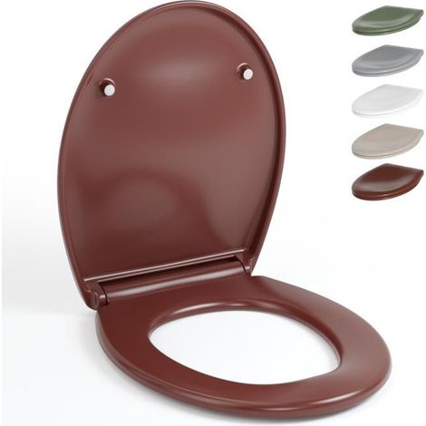 AquaWise Abattant WC avec Frein de Chute Silencieux Cuvette Toilette Résine Duroplast Robuste Antibactérienne Démontage Rapide (1/5)
