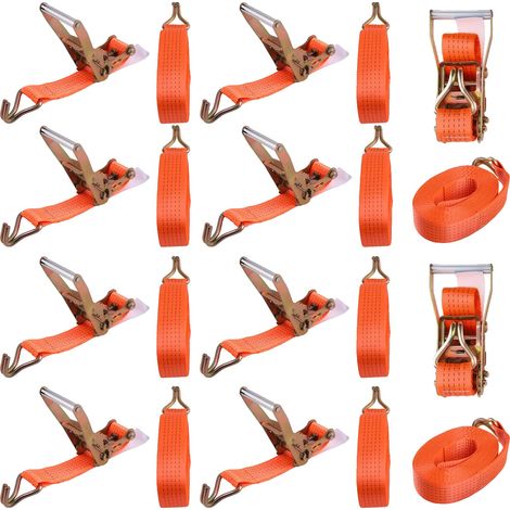 Sangle de tension, longueur de 8 mètres, largeur de 50 mm, capacité de 5000 kg, matériau en polyester robuste, solution de fixation sécurisée (1/5)